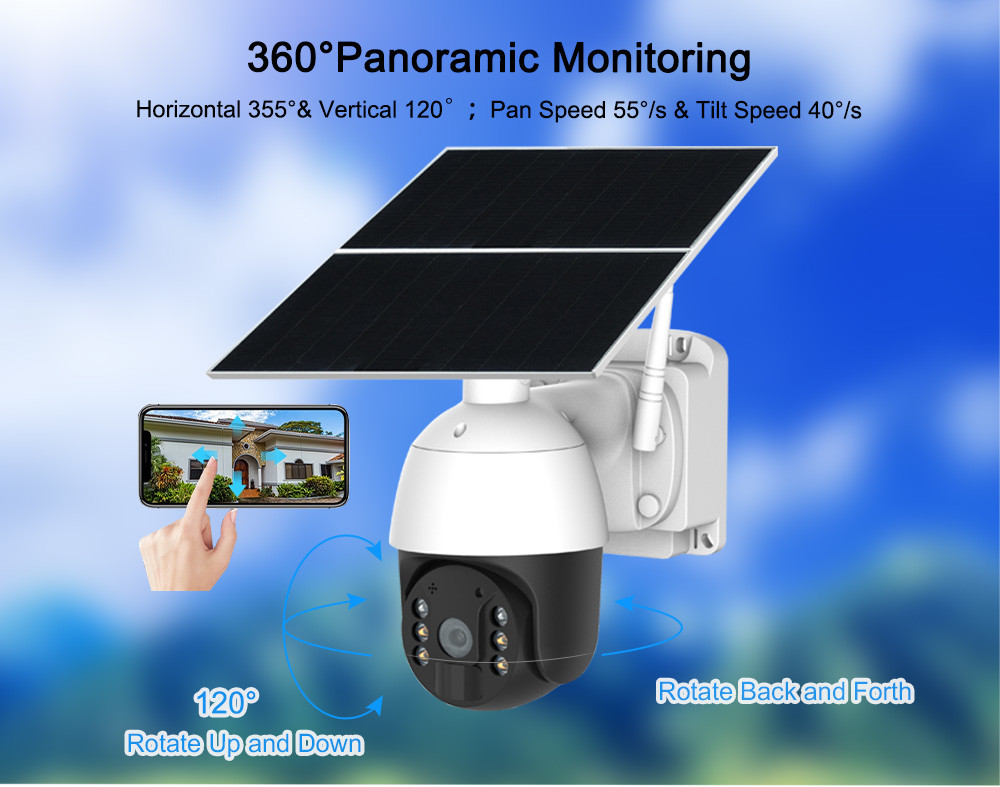 Farm 4G 20W Solar Panel Camera Outdoor 2 Way Talk 247 Recording