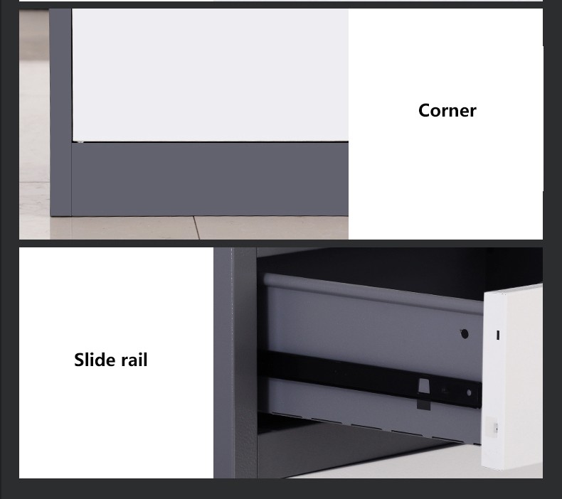 0.6mm 4 Doors Office Filing Cabinets With 2 Mid Drawers