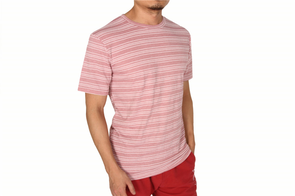 Stockpapa Pink Khaki Mens Striped Tee S M L XL