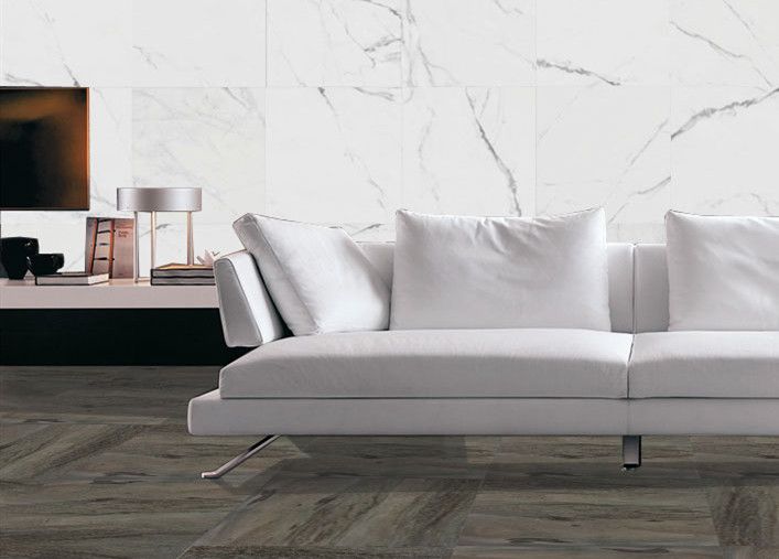 Abrasion Resistance Marble Look Porcelain Tile Forliving Room / 600x300 Floor Tiles Ceramic Kitchen Floor Tile
