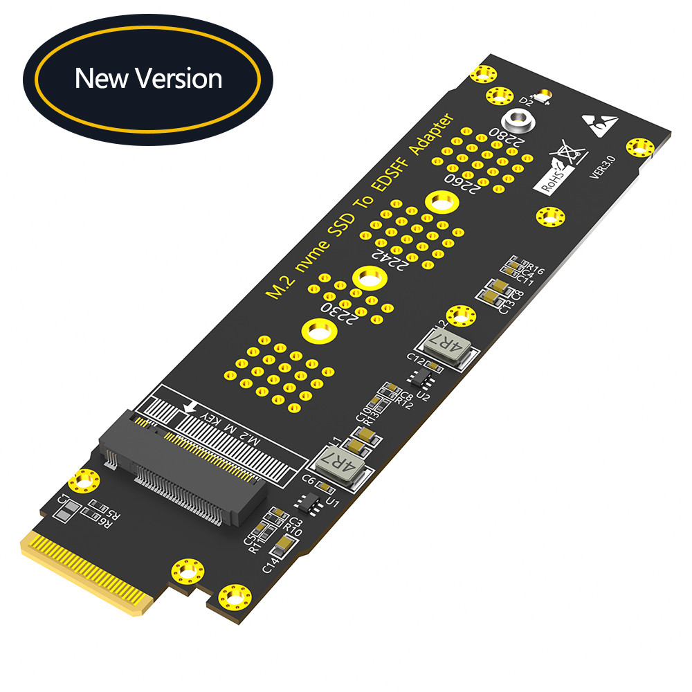 Ruler 1U GEN-Z EDSFF E1.S Interface to NGFF M.2 Key-M M2 NVMe SSD Converter Adapter Card