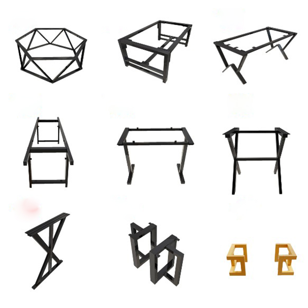 Customized Black Wrought Iron X Shaped Desk Metal Cast Iron Bench Dining Coffee Table Legs