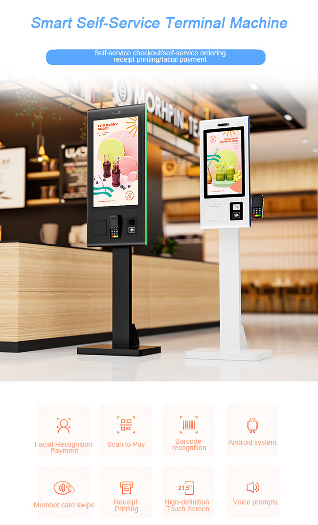 Self Service Interactive Ordering Station Automated Fast Food Kiosk For Retail