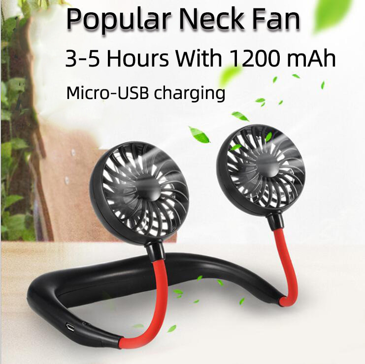 Folding 3 Speed 2000mAh 5hrs Portable Hanging Neck Fan