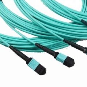 OM3 MPO 12 Fiber Cable , SM Patch Cord For QSFP Module