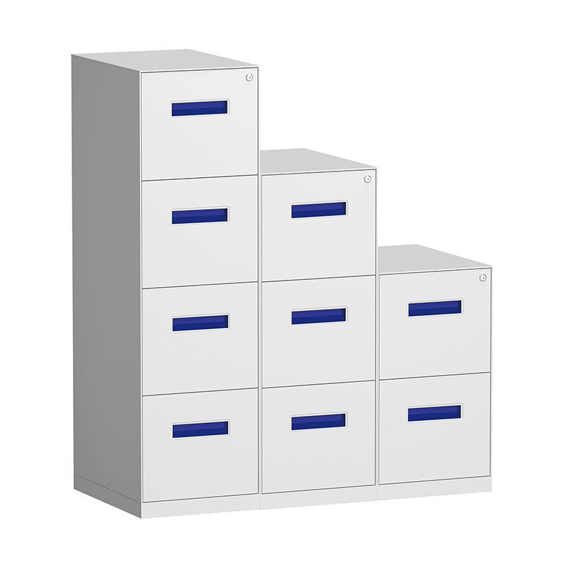OEM ODM 5mm Edge Vertical 4 Drawer Filing Cabinet 0.6mm Thickness