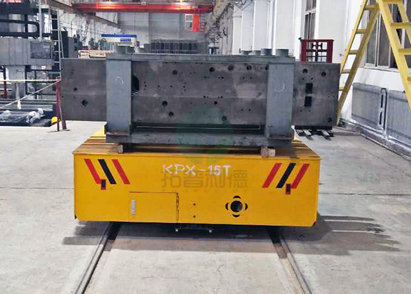 Heavy load factory transport automatic cable power rail mounted transfer trailer for dies