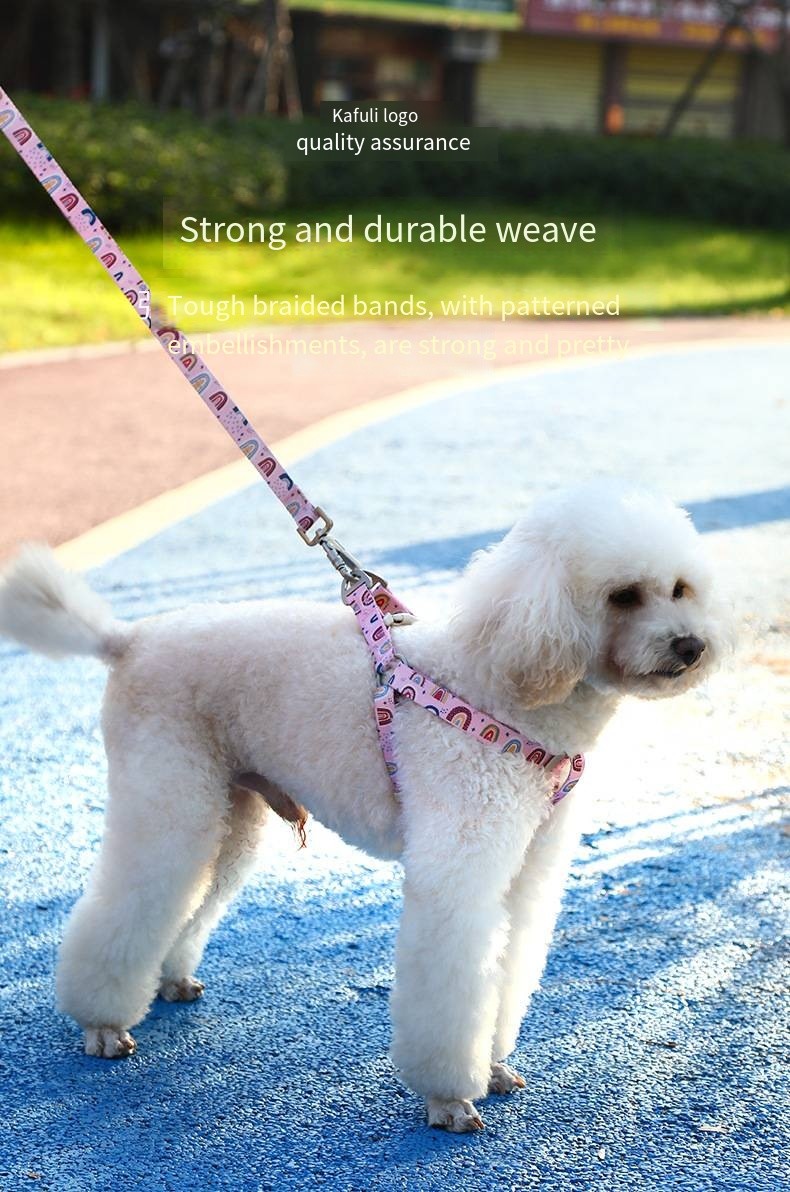 Pet Printed Harness Medium And Large Dogs Anti Breakaway Vest Style Leash