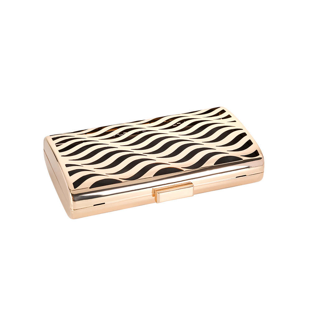 Wave Pattern Hollow Out Metal Clutch Frame For Party Wear Purse