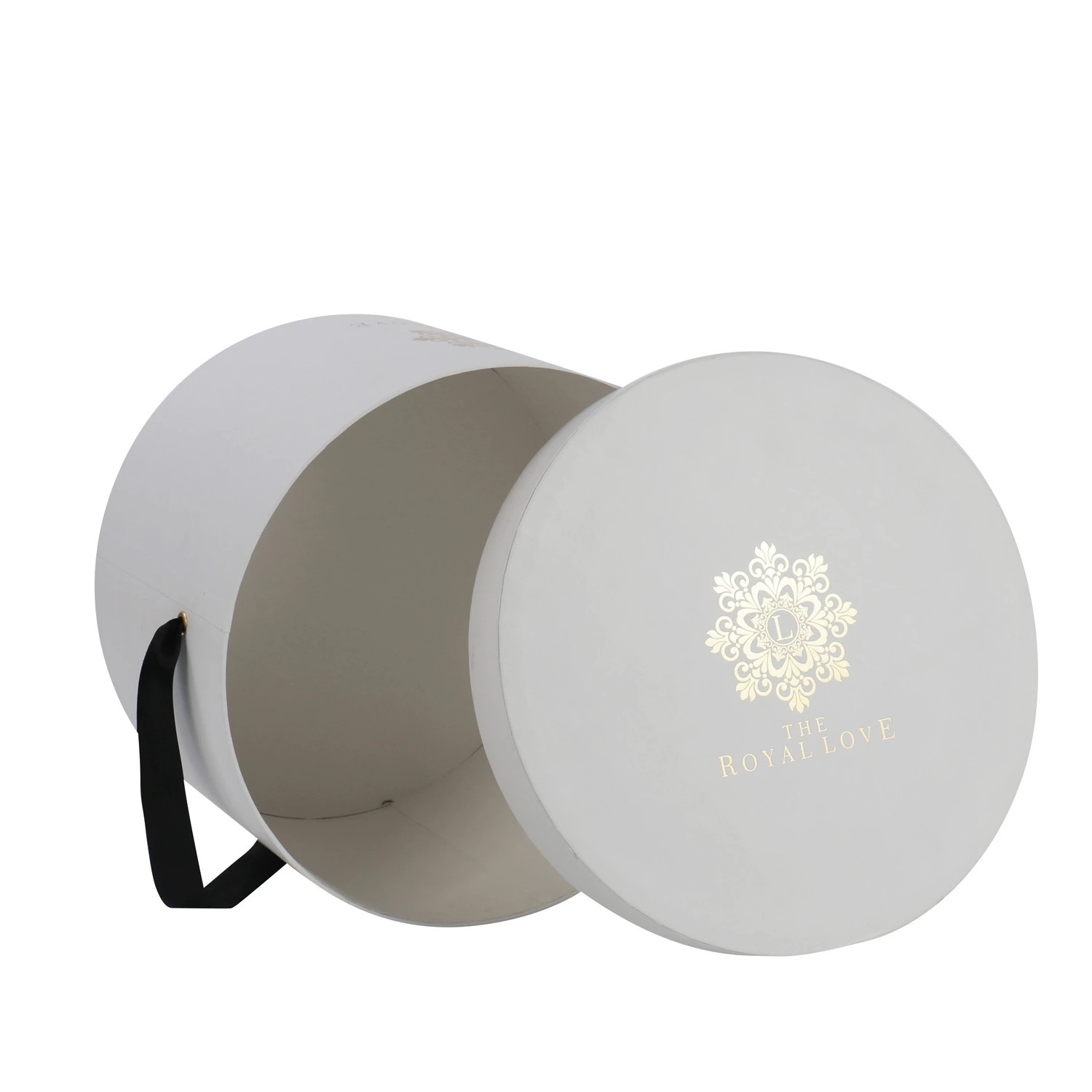 Round design luxury cardboard paper flower hat gift box for roses packaging with custom logo