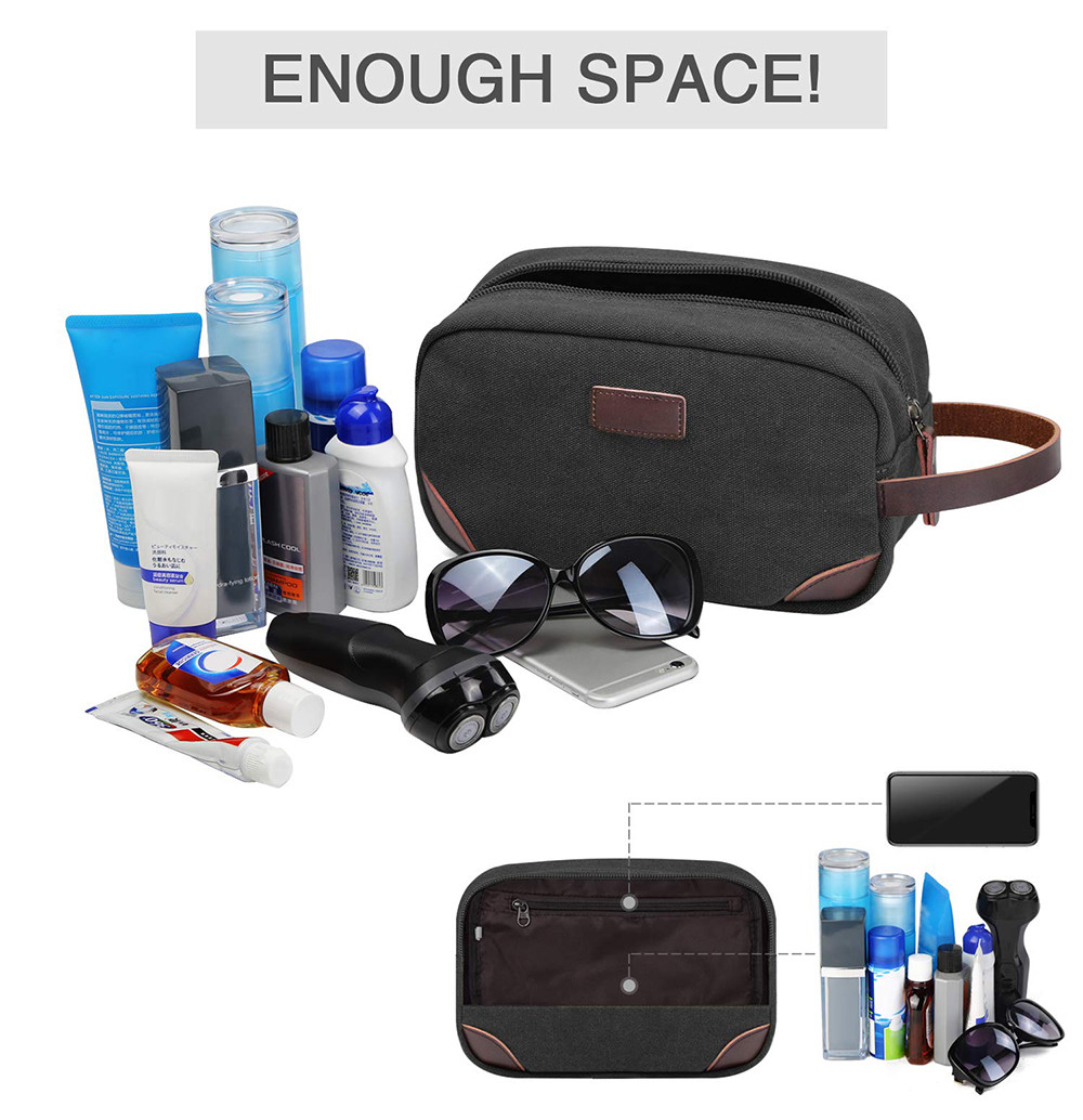 Mens Canvas Portable Bathroom Bag For Business Trip