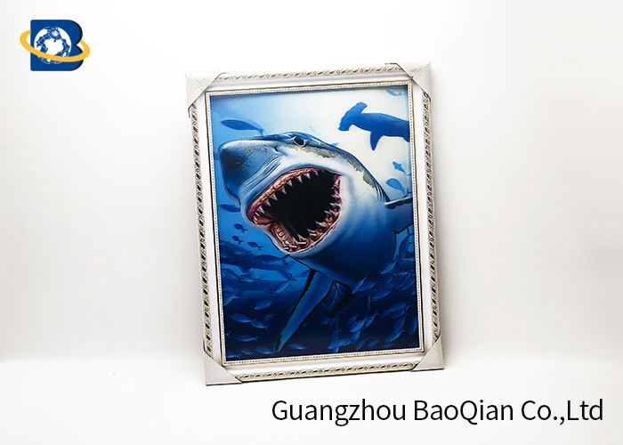 High Definition 3D Lenticular Dolphin Pictures With White PS Frame / Logo