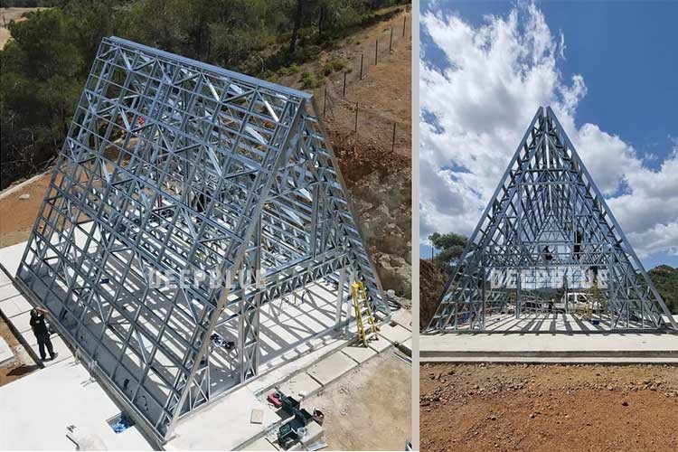 Prefab Hotel Unit Light Steel Space A Frame Tiny Homes Portable Kit Homes
