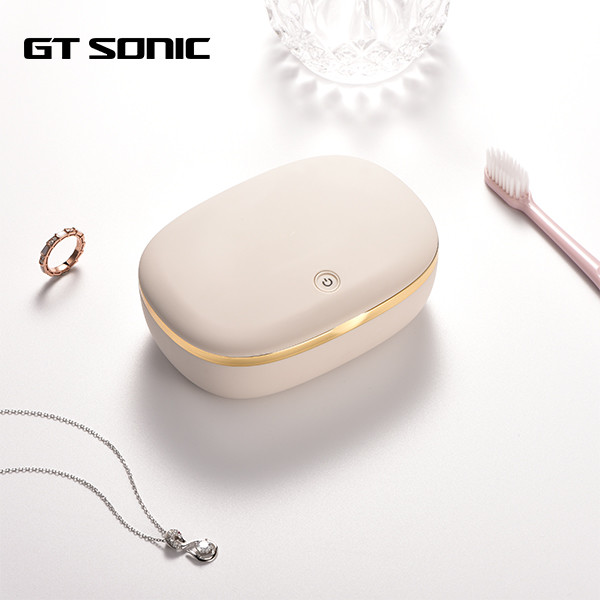 60ml 45KHz Small Ultrasonic Cleaner UV Light Sanitizer For Jewelry Braces Razers