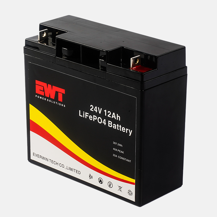 24V 12AH VRLA Lifepo4 Battery Deep Cycle Lithium Iron Phosphate Battery Max discharge current 10A Continuous The charging ratio 0.2C
