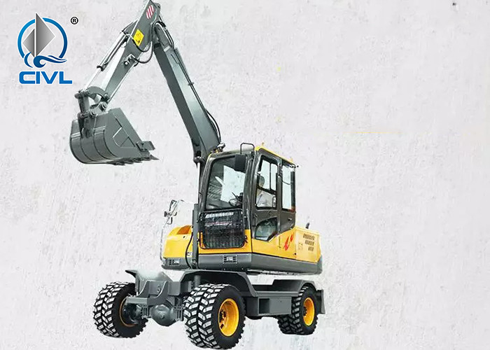 Small Wheel Excavator Engineering Rubber Wheel Excavators New 50/80 Hydraulic Wheel Excavator / Wood Grabber 36.8 48kw