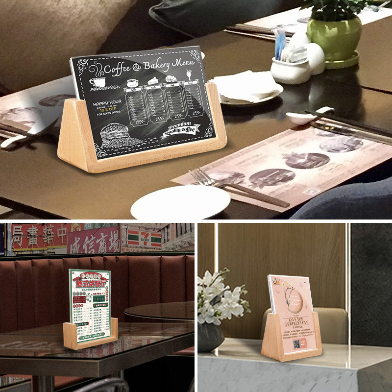 Upscale Restaurant Promotional Sign Holder Vertical Acrylic Mail Organizer