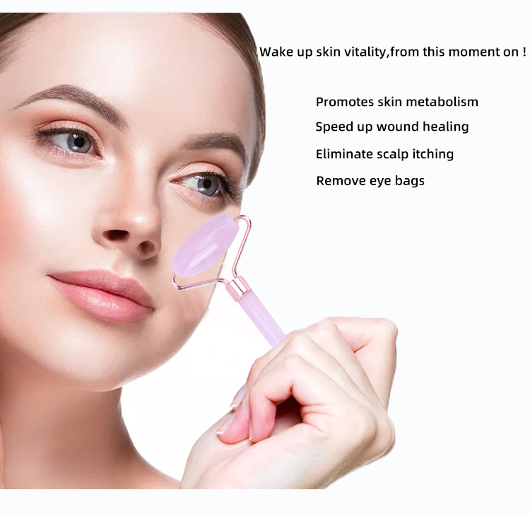 Pink Face Massager Roller , Jade Massager Roller OEM ODM Service