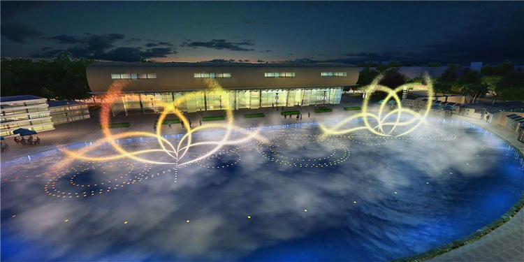 Music 3D Nozzle Fountain Signal Control Hotel High Spray