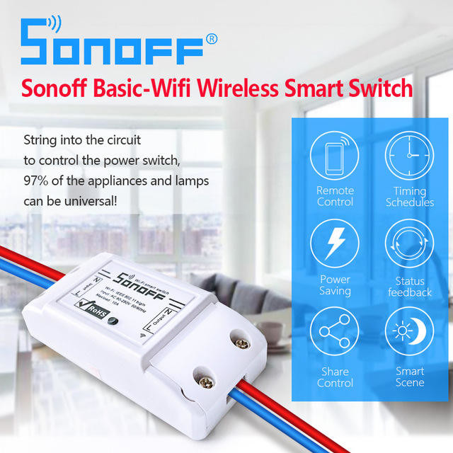 Sonoff Basic 10a/2200w Smart Home Automation Wifi Switch Remote Wireless Timer Light Control