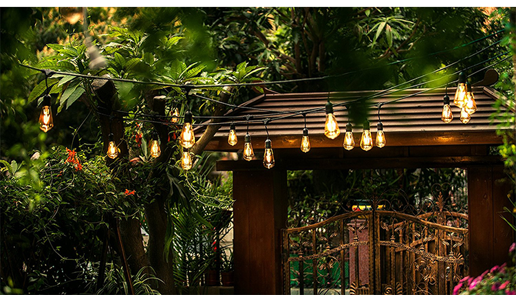 20 Bulbs Battery LED 120V String Light Balls For Outside Garden Patio Party IP65