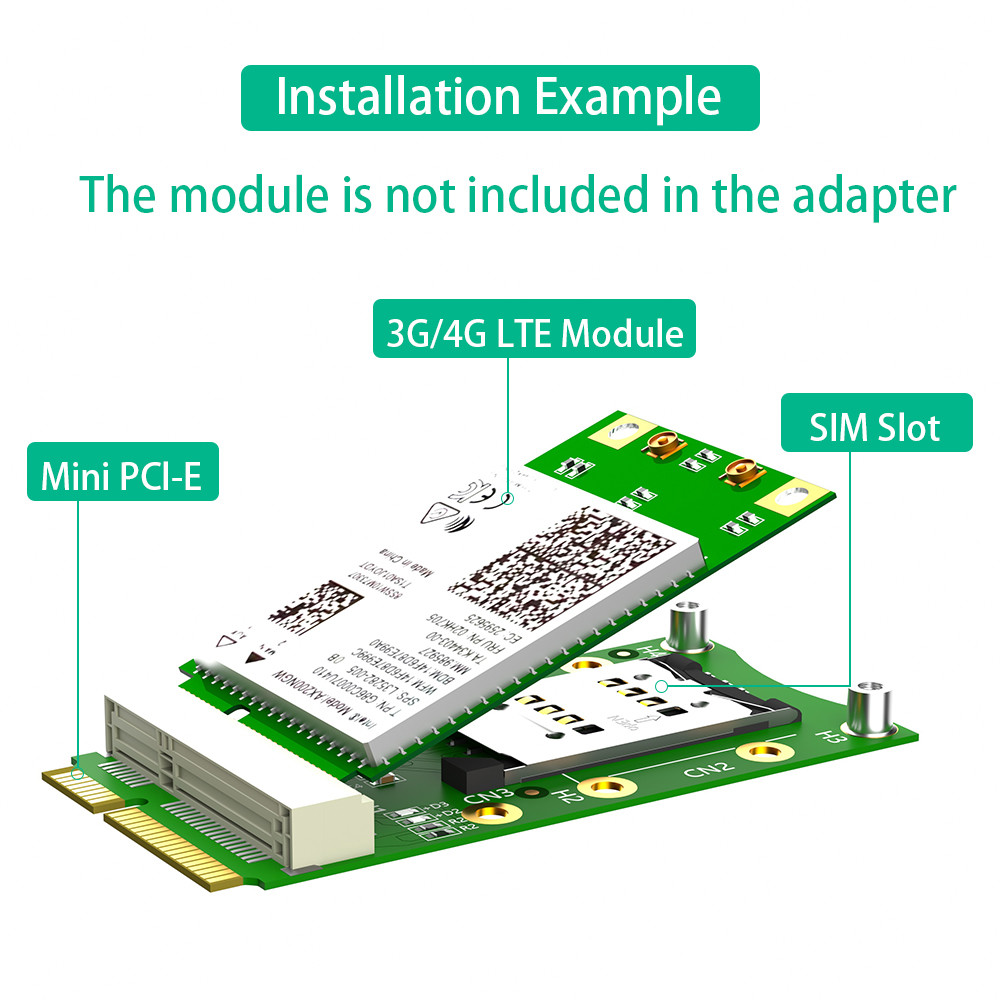 Laptop WWAN LTE Mini PCI-E Adapter With SIM Card Slot