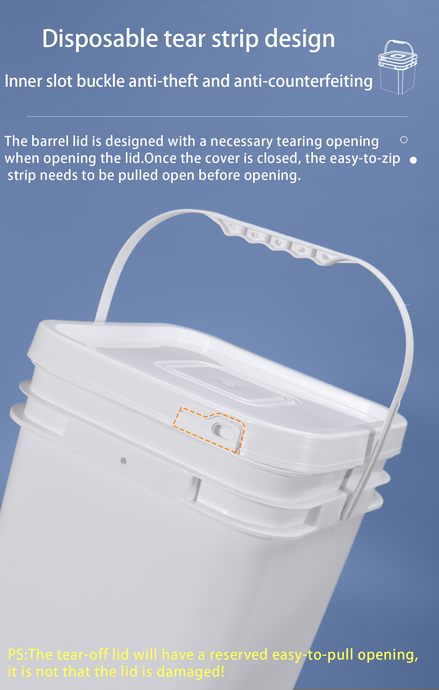 20L Capacity Square Shape Plastic Bait Bucket for Fishing Adventures