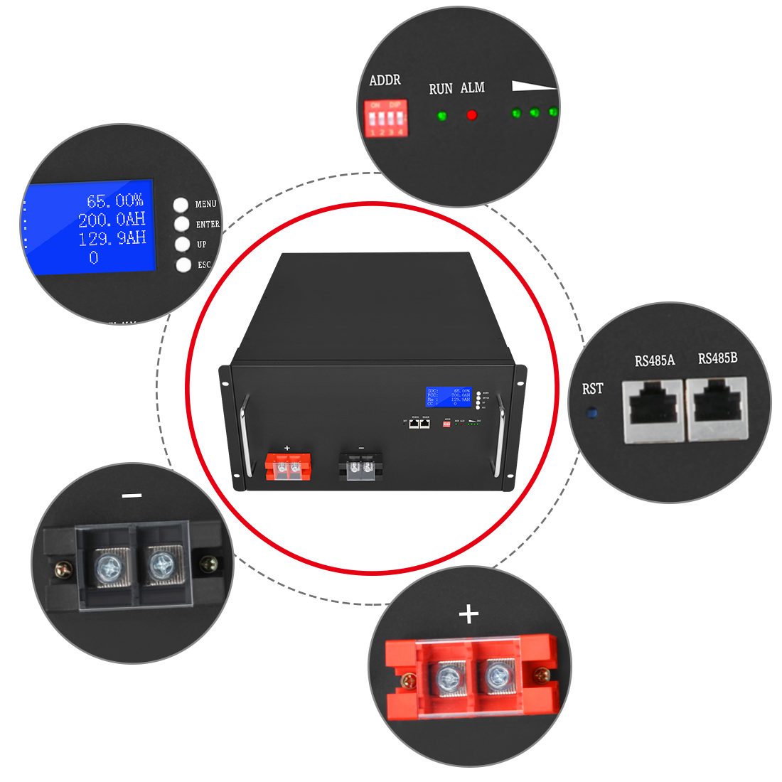 48V 100Ah 200Ah Lifepo4 House Battery 1000W Golf Cart