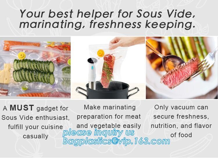 vacuum sealer storage bag Heat seal laminated transparent vacuum plastic food packing bags for sausage, BAGPLASTICS. BAG