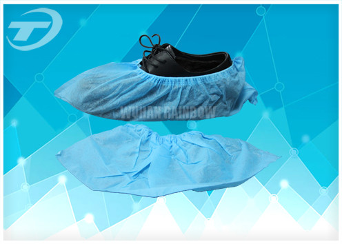 Blue SPP Nonwoven Disposable Waterproof Shoe Covers For Protection Use