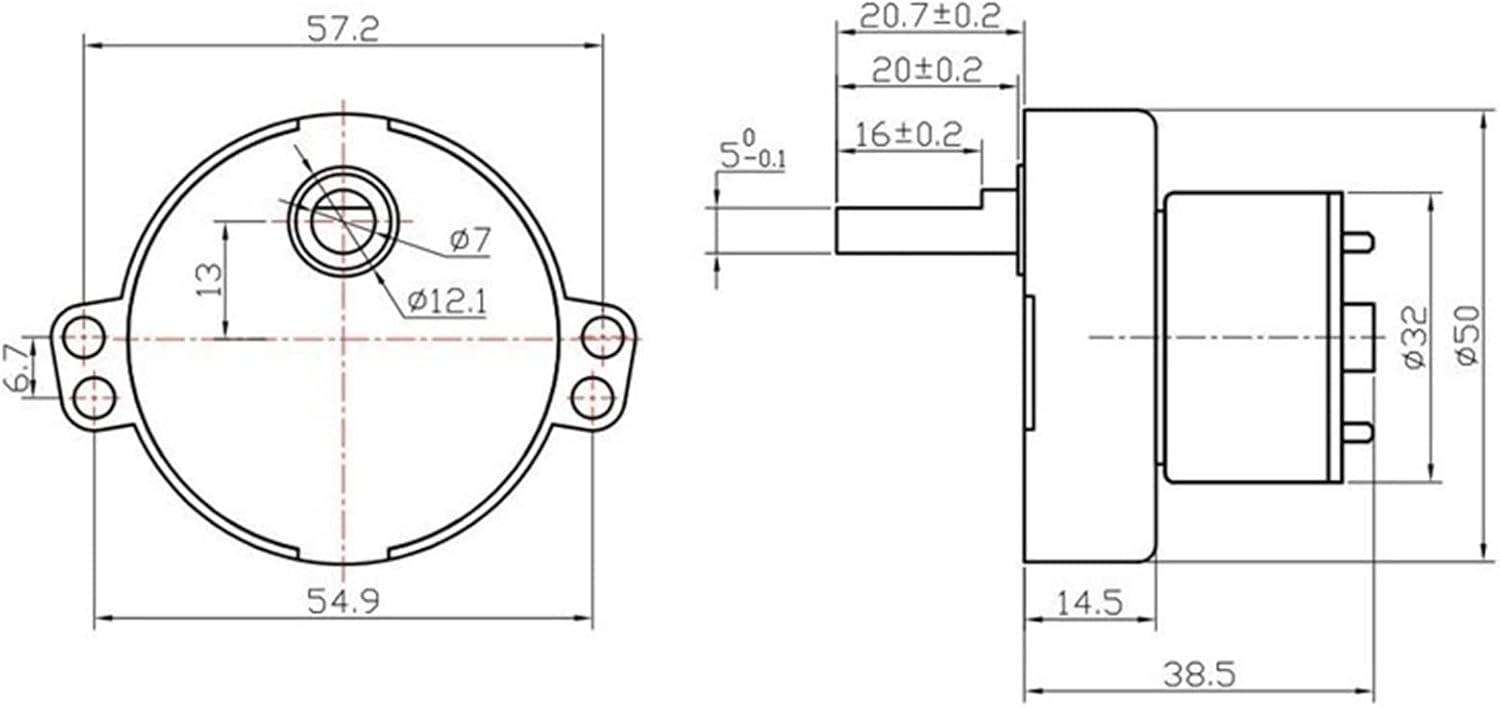 500 Gear Reduction Motor DC6V 12V 24V 30RPM High Torque Dimension