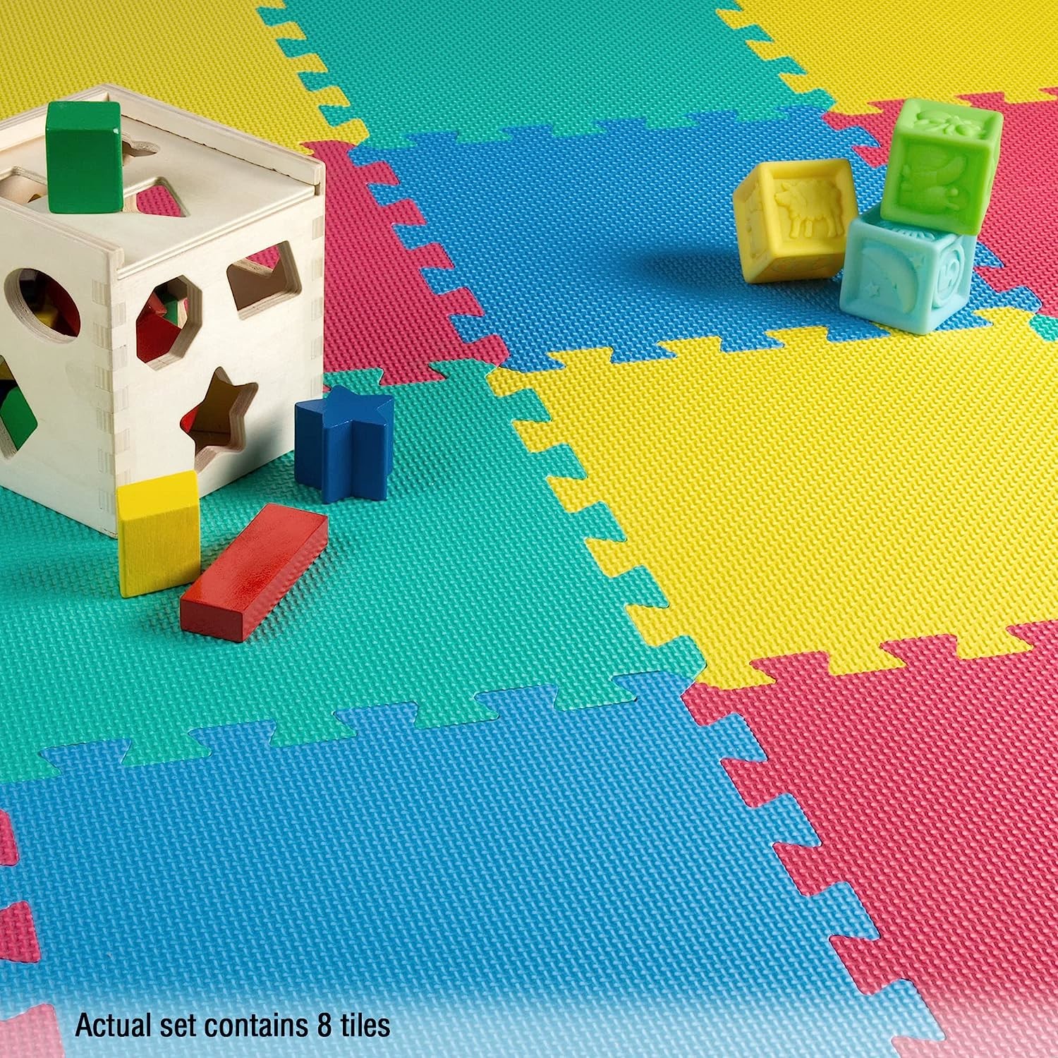 EVA Foam Mat Tiles - Interlocking Padding for Garage, Playroom, or Gym Flooring - Workout Mat or Baby Playmat