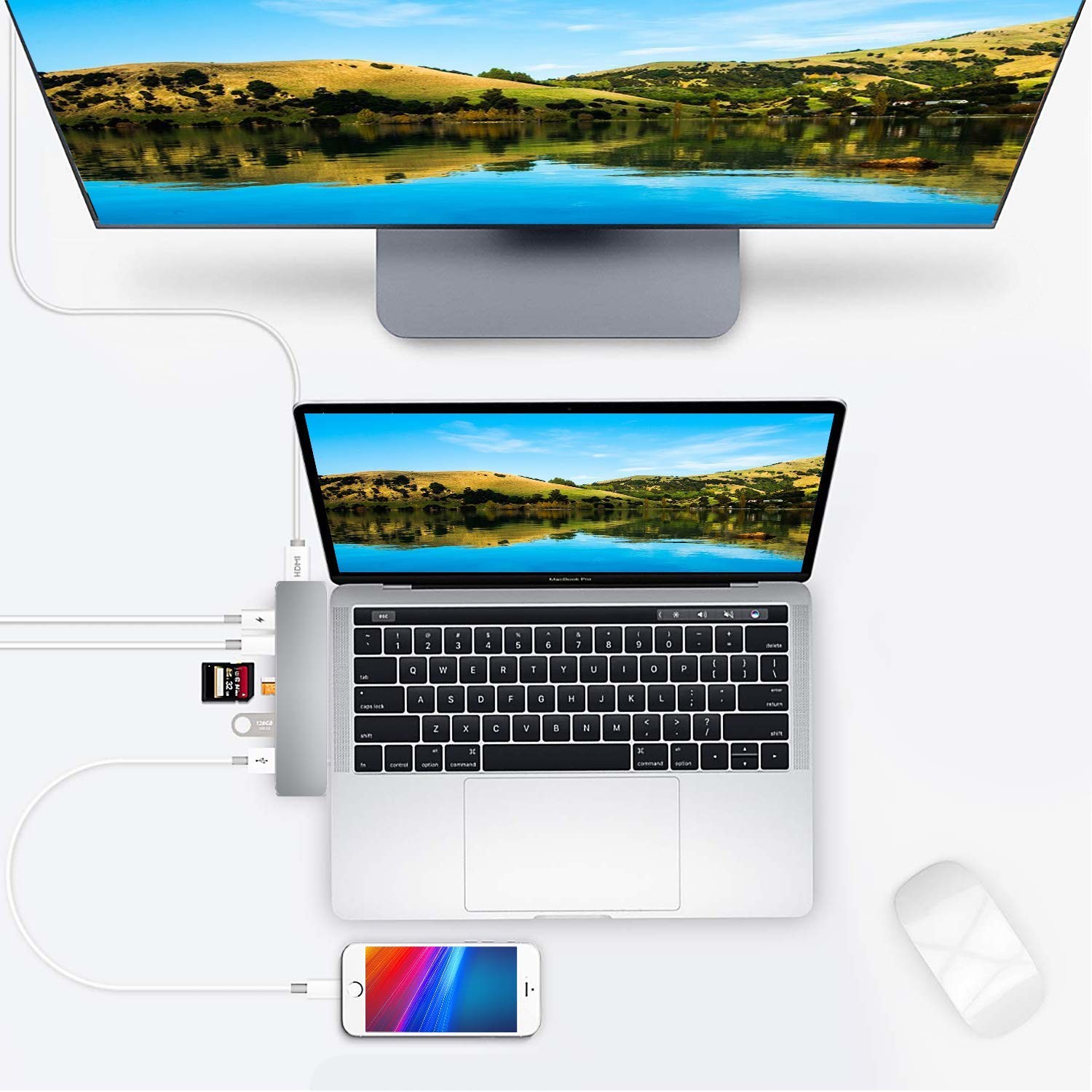 Thunderbolt 3 USB C Dock Hub Docking for 2018 MacBook Air MacBook Pro 2016 2017