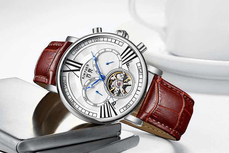 Classic Brown Automatic Mechanical Watch High Hardness Hardlex Glass