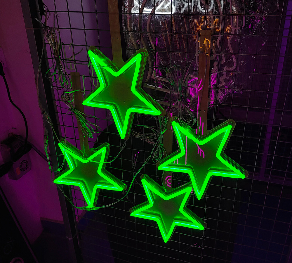 Star neon sign for christmas custom size waterproof outdoor neon sign