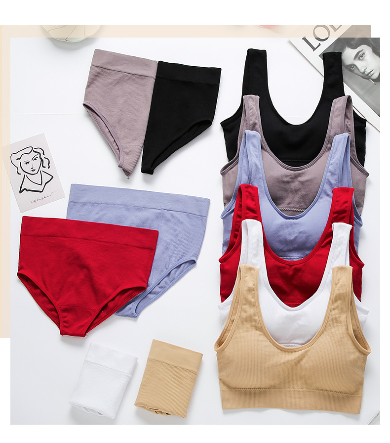 Seamless Plus Size Bra Sets Breathable Full Brief Underwear Sets