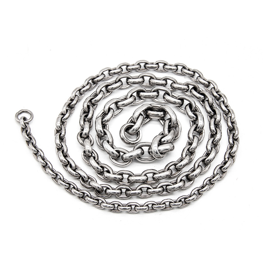 Silver Stainless Steel Link Chain Corrosion Resistance Rust Resistance