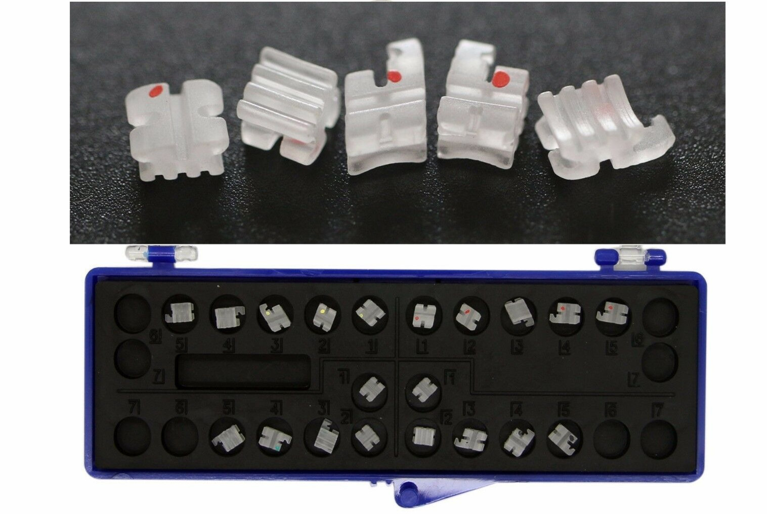 Dental Ceramic Orthodontic Brackets , Poly Crystalline Roth 022 Bracket