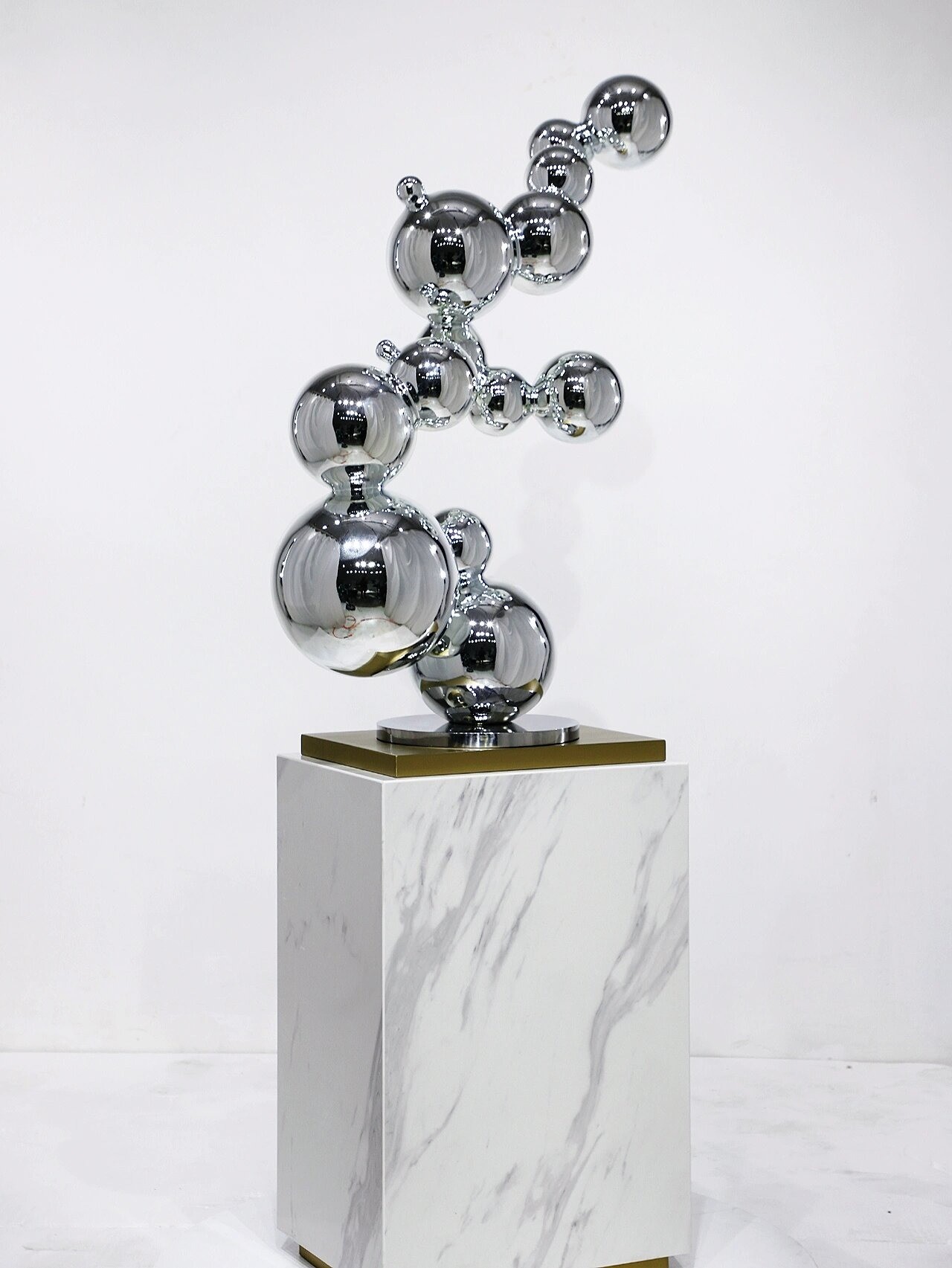 Bubble Sculpture Modern Quality Metal Mirrored Finish Hotel Corner Console