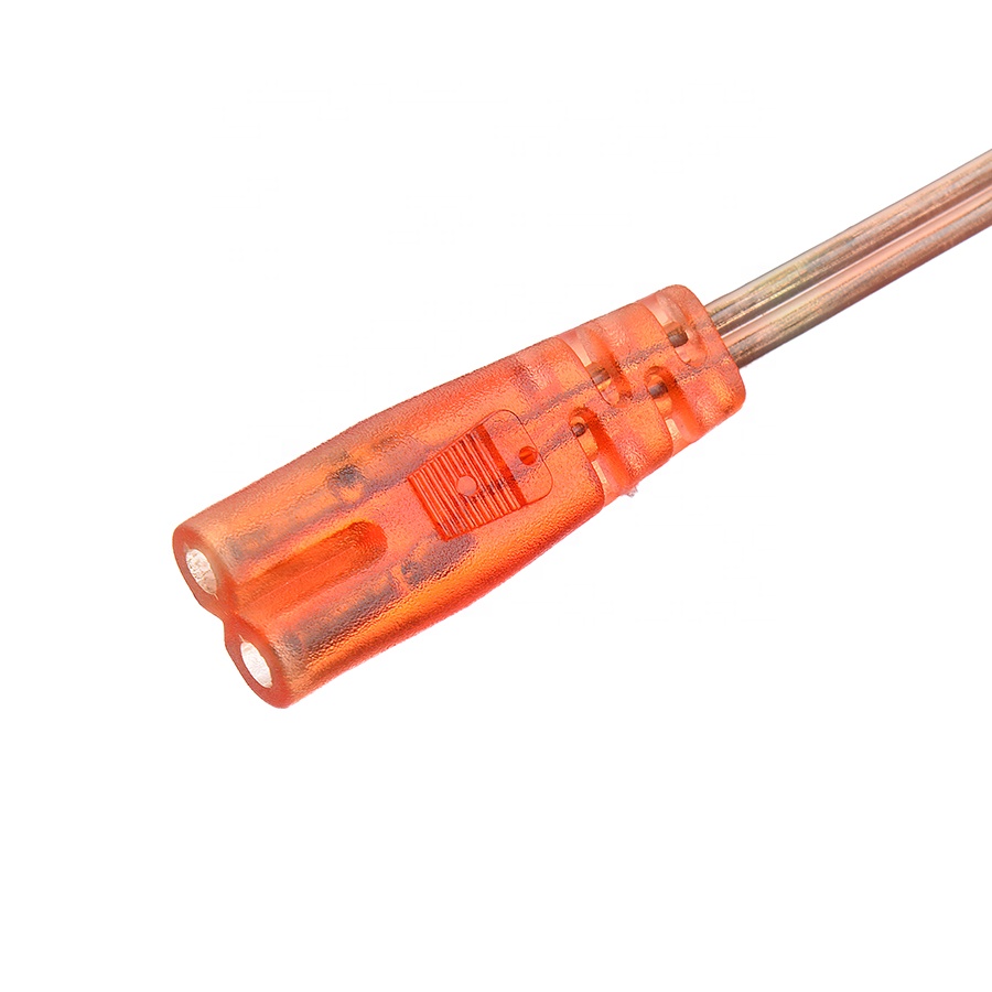 Oxygen Free Bared Stranded Copper Conductor European Standard 2pin Eu Plug Power Cord Black Plug for Home Appliances