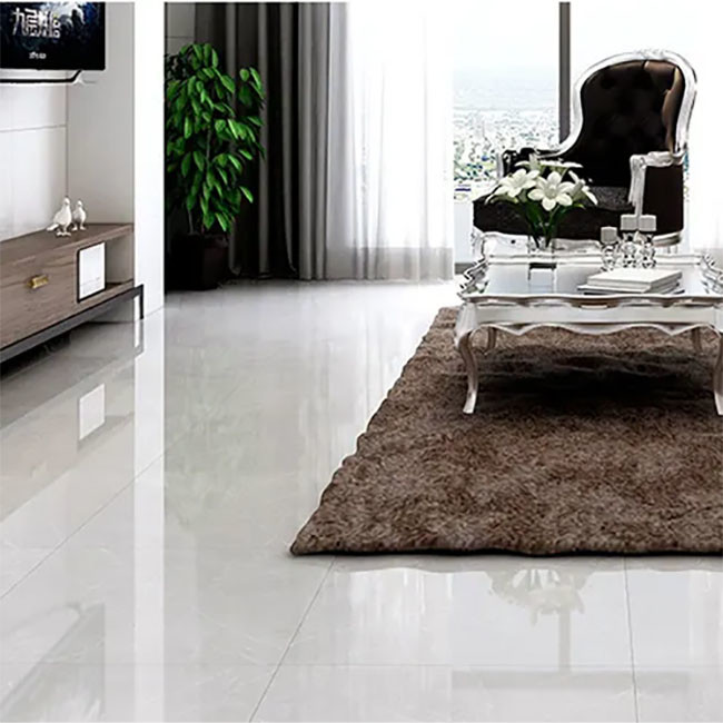 600x600mm Full Body White Color Polished Glazed Marble Flooring Wall Tiles Anti Slip