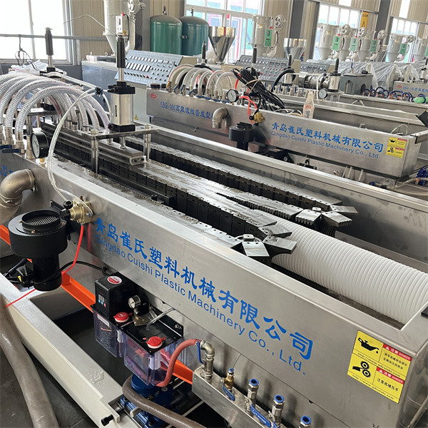 SGS Corrugated Plastic Pipe Manufacturing Machine Double Wall Corrugated Pipe Extrusion Line