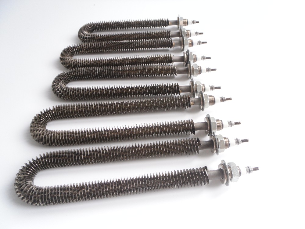 Stainless Steel Electric Finned Tubular Heater For Drying / Heat Treating