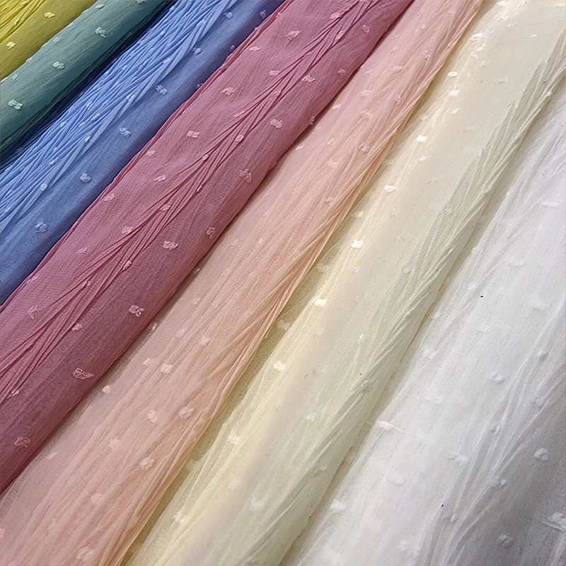 Sustainable 150cm Stretch Chiffon Crepe Woven Fabric Poly Crepe Dress Material