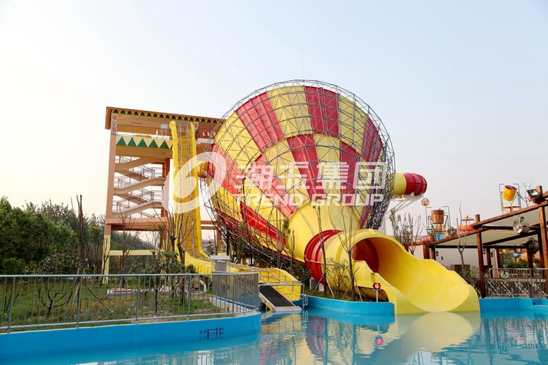 Customized Super Tornado Fiberglass Water Slides 14.6m Platform Height for Themed Water Park