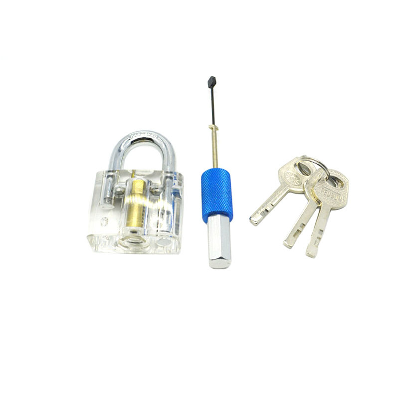 Transparent Diamond Practice Padlock Pick Lock Kit Combination Of Equipment