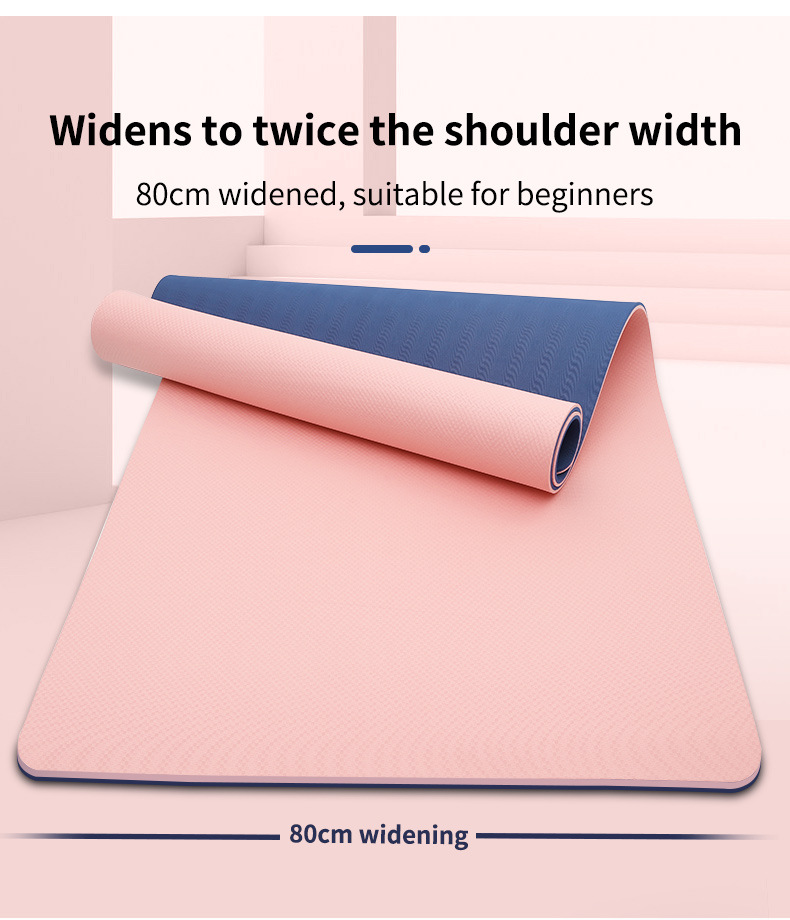Two Color TPE 0.61m Workout Yoga Mat 2 Inch Thick Rapid Resilience