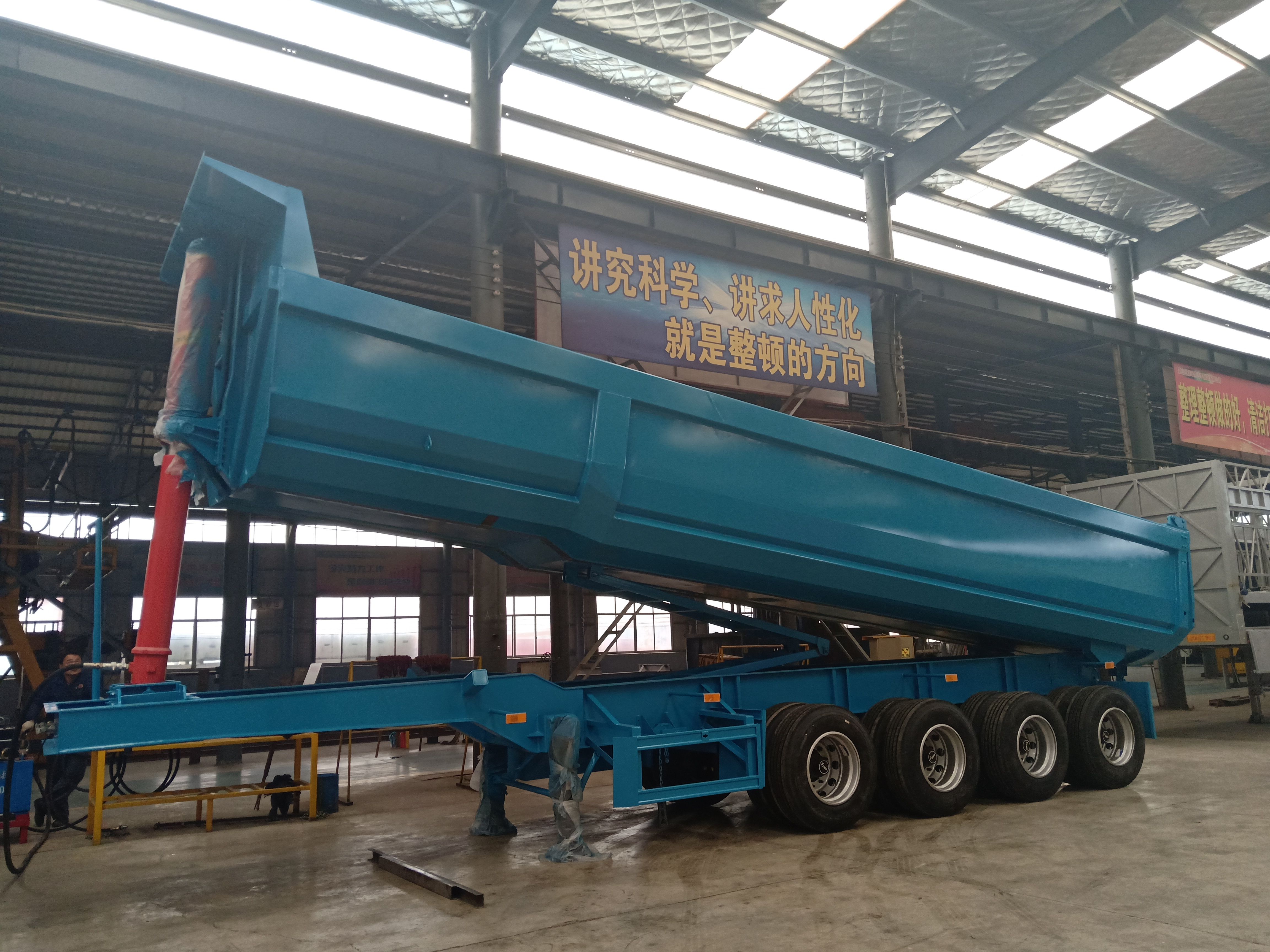 100 Tons Double Axles U Shaped End Rear Tipper Dumper Semi Truck Trailer for in Market