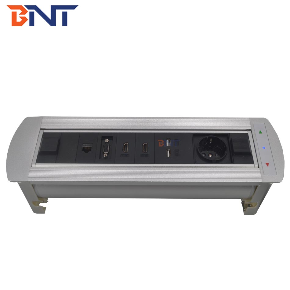 Office furniture motorized flip up desk power socket outlet with usb