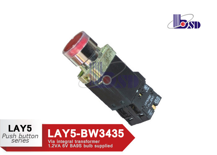 Metal Red Push Button Swithes Via Integral Transformer With Direct Bulb